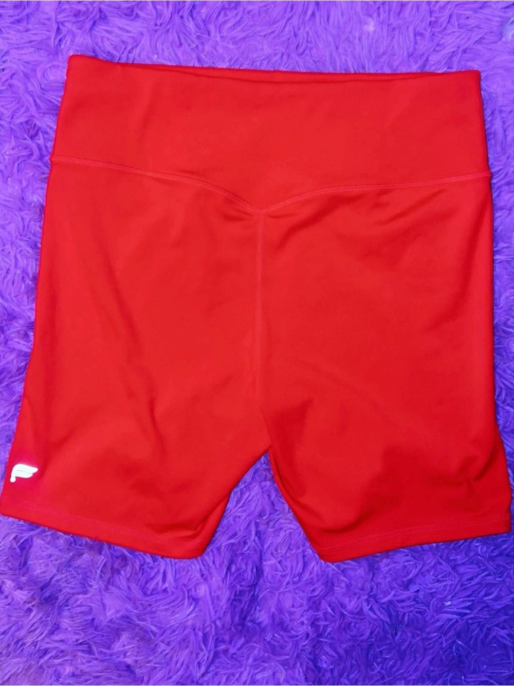 NWOT Fabletics Red High-Rise Bike Shorts, L